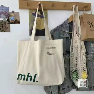 Canvas Tote Bag with Pockets