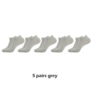 10 Pairs Breathable Ankle Socks Cotton, White, Grey, Black
