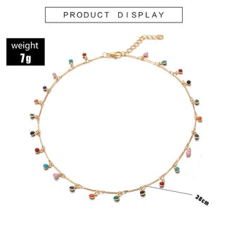 Bohemian Multicolor Chain Necklace