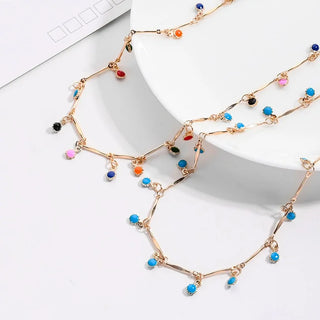 Bohemian Multicolor Chain Necklace