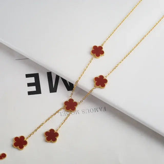 Adjustable Flower Bracelet, Necklace, and Earrings