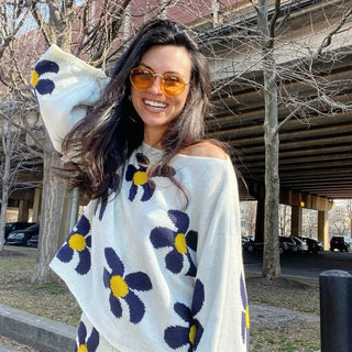 Floral Knitted Casual Sweater Matching Set Loungewear