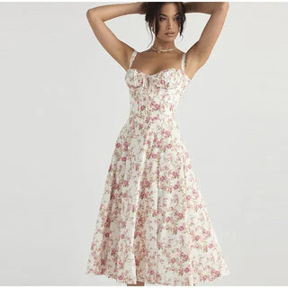 Summer Floral Milkmaid Dress