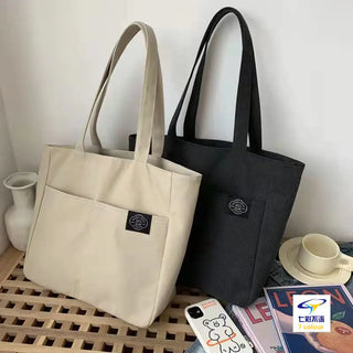 Canvas Tote Bag with Pockets