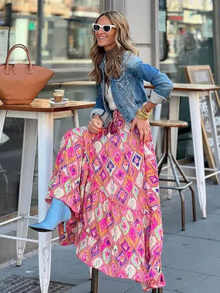 Casual Boho Maxi Skirt