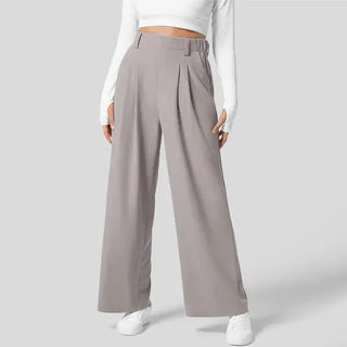 Solid Wide Leg Pants For Woman Work Business