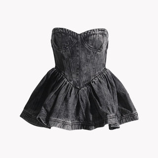 Strapless Denim Mini Dress