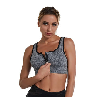 Women's Zip-Up Sports Bra: Running and  Yoga