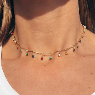 Bohemian Multicolor Chain Necklace