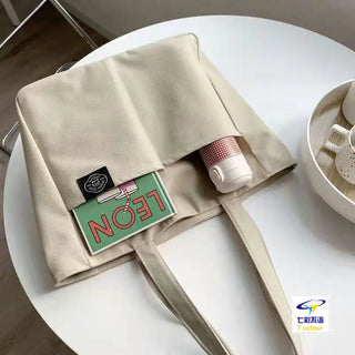 Canvas Tote Bag with Pockets