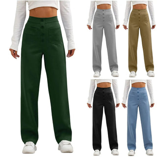 High- Waisted Casual Wide Leg Pants