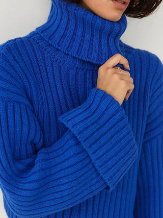 Knit Turtleneck Flare Sleeve Sweater