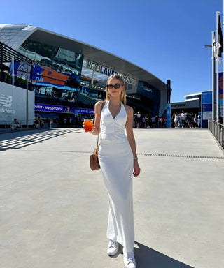 Chic Halter Top And Maxi Slit Skirt