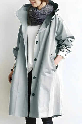 Button Up Midi Hooded Jacket