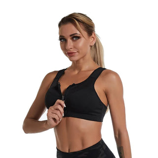 Women's Zip-Up Sports Bra: Running and  Yoga