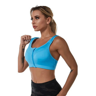 Women's Zip-Up Sports Bra: Running and  Yoga