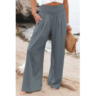 Solid Color Simple Wide Leg Pant Casual