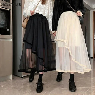 Women Solid Midi Skirt