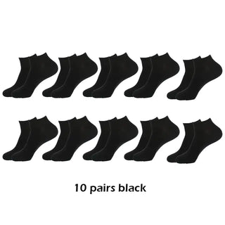 10 Pairs Breathable Ankle Socks Cotton, White, Grey, Black