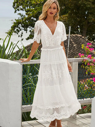 White Dress Sexy Women Lace Long Dress