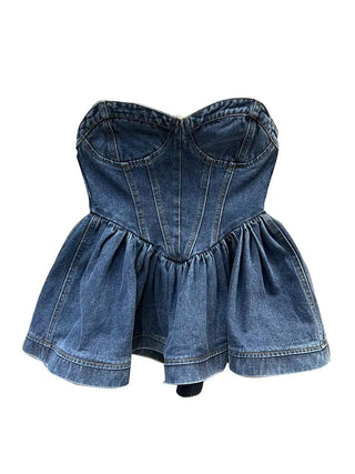 Strapless Denim Mini Dress