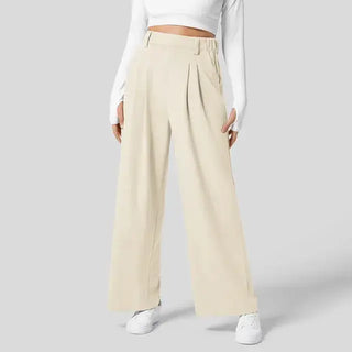 Solid Wide Leg Pants For Woman Work Business