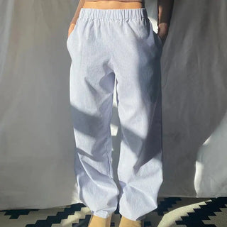 Casual Elastic Waist Wide Pants