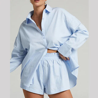 Classic Shorts and Long Sleeve Shirt Two Piece Set