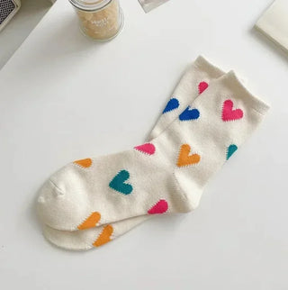 Multicolored Heart Socks