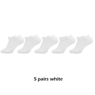 10 Pairs Breathable Ankle Socks Cotton, White, Grey, Black