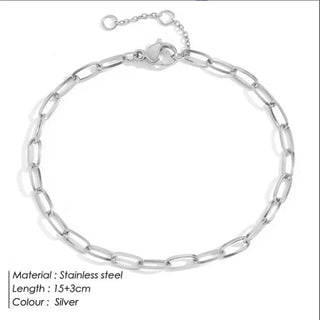 Women's Stainless Steel Curb Cuban Link Bracelet by Davieslee Jewelry