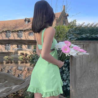 French Green Dress